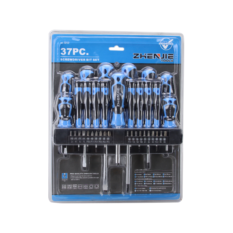 37-teiliges Schraubendreher-Bit-Set mit ergonomisch geformtem Griff