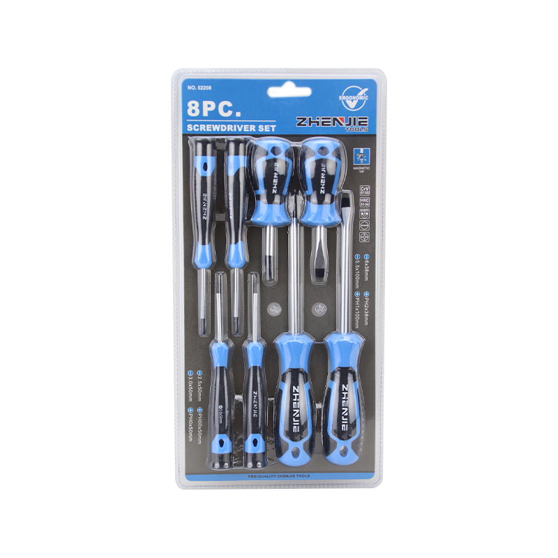 8-teiliges Schraubendreher-Bit-Set mit ergonomisch geformtem Griff