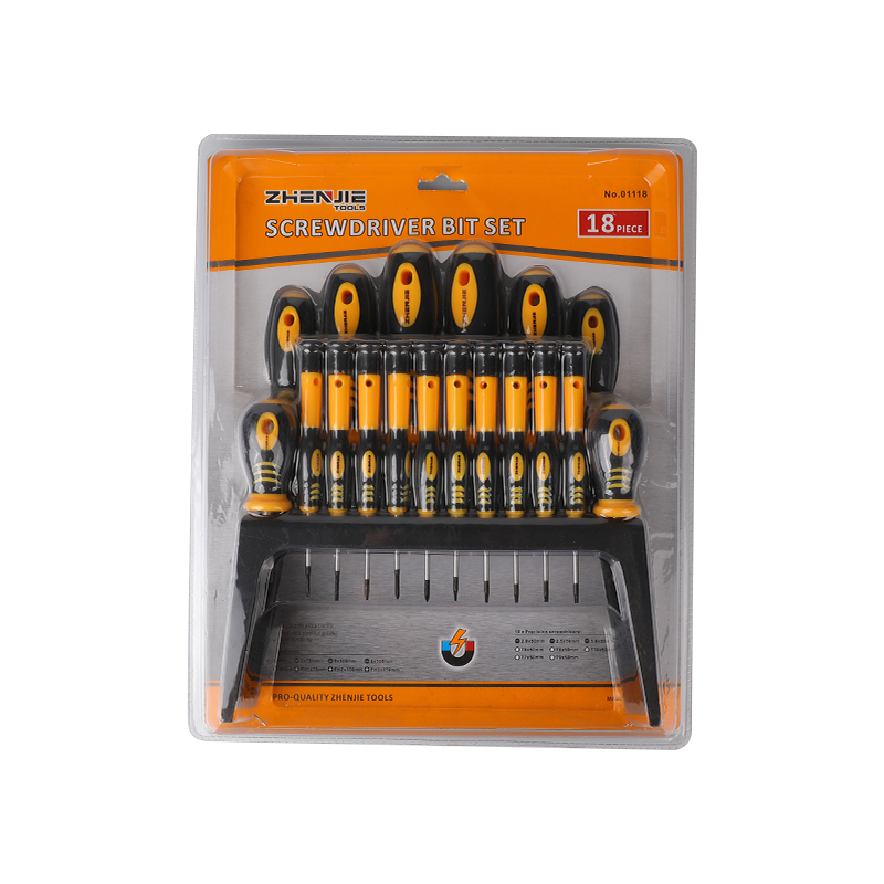18-teiliges Kunststoffregal und doppelte Blisterverpackung, Schlitz-Phillips- und Torx-Schraubendreher-Set