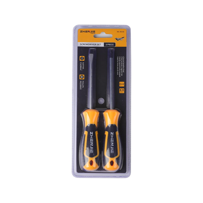 2-teiliges Schlitz- und Kreuzschlitzschraubendreher-Set mit ergonomisch geformtem Griff