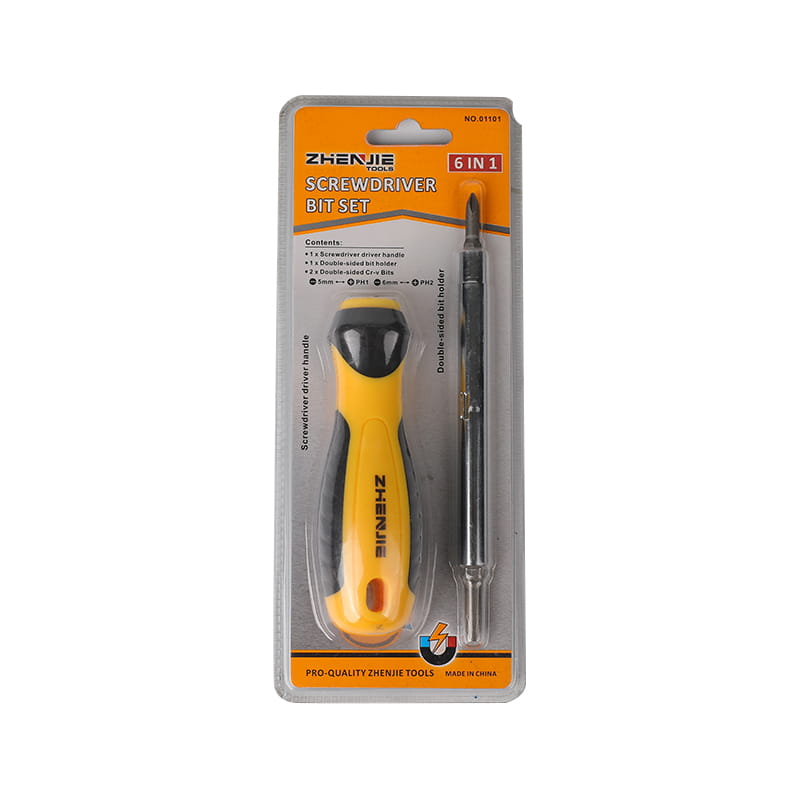 6-in-1 Schlitz- und Kreuzschlitz-Schraubendreher-Bit-Set