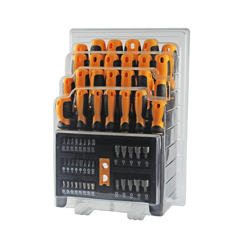 61-teiliges Kunststoffregal und doppelte Blisterverpackung, Schraubendreher-Bit und Power-Nuss-Set
