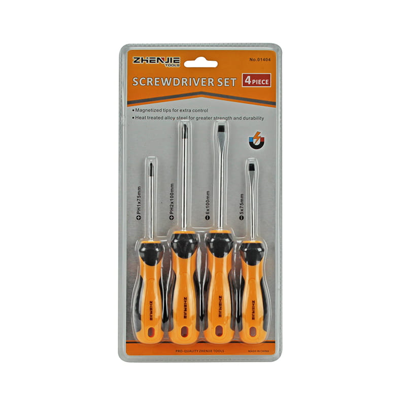 4-teiliges Schlitz- und Kreuzschlitzschraubendreher-Set
