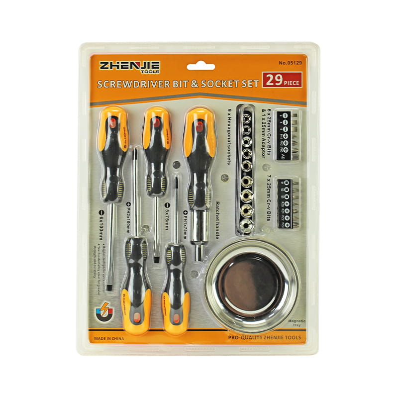 29-teiliges Schlitz-Phillips-Pozidriv-Vierkant-Schraubendreher-Bit-Set
