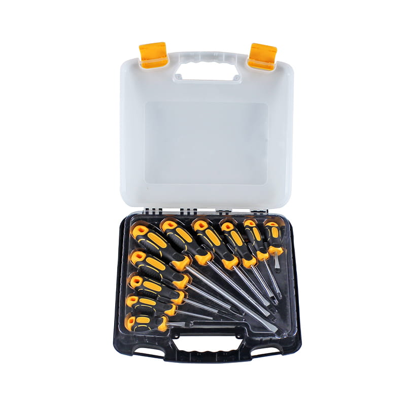 10-teiliges CRV-Schraubendreher-Set in Kunststoffbox mit magnetisierter Spitze