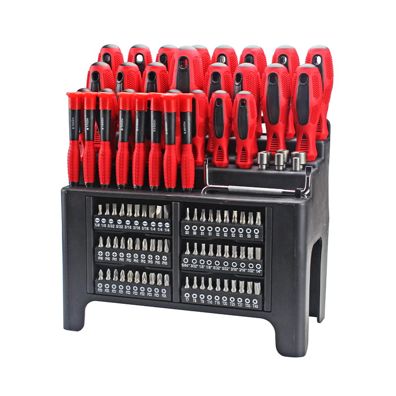 100-teiliges CRV-Schraubendreher-Bit- und Kraft-Steckschlüssel-Set