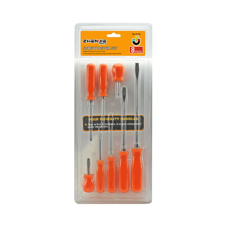 Ergonomisch geformter CRV-Schraubendrehersatz mit 8 Griffen