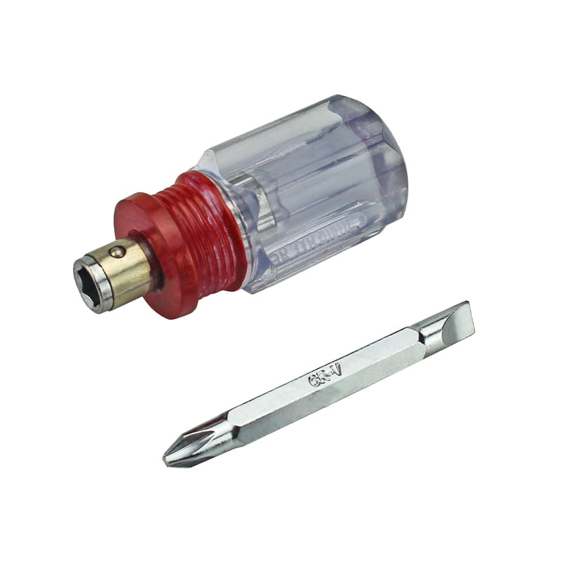 2-in-1 Doppelseitiger CRV-Bitsatz mit Stubby-Griff, Schlitz und Kreuzschlitz
