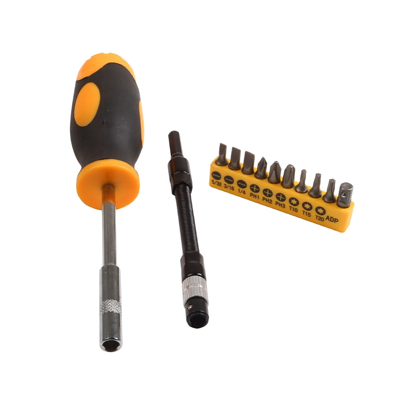 12-teiliges flexibles Rohr-Schlitz-Phillips-Torx-CRV-Bit-Set