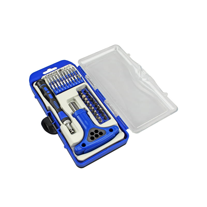 42-teiliges CRV-Bit-Set mit Ratschengriff und T-Griff
