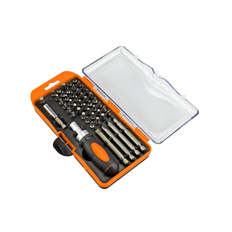 49-teiliges CRV-Bit-Set mit Ratschengriff und magnetischem Bithalter