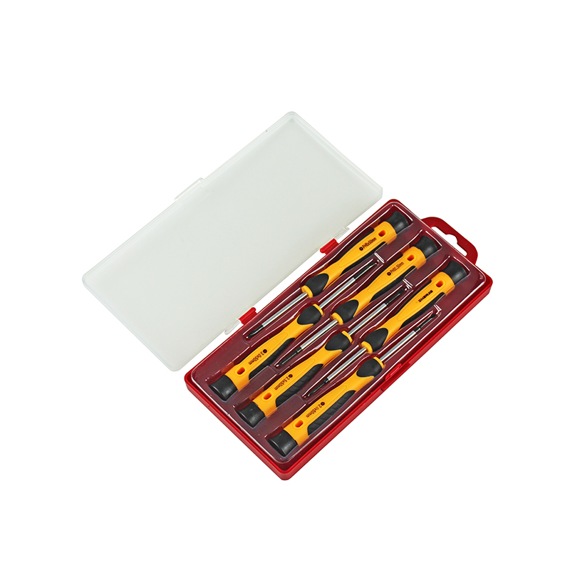 6-teiliges Präzisions-Schraubendreher-Set mit Schlitz-Kreuzschlitz-Schraubendreher-Set aus Kunststoff in Box-Verpackung