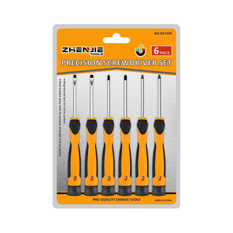 6-teiliges Doppelblister-Präzisions-Schraubendreher-Set mit Schlitz-Phillips und Torx