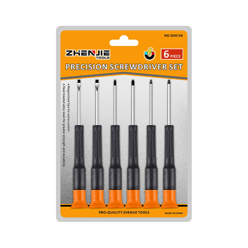 6-teiliger Griff mit ergonomisch geformtem Schlitz-Phillips-Torx-CRV-Präzisionsschraubendreher-Set